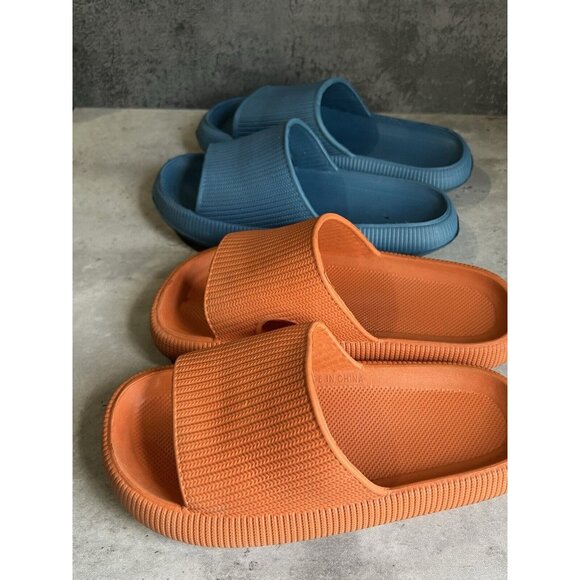 Women’s rubber slides Blue And Orange Set Of 2 Size 7 - Picture 10 of 14
